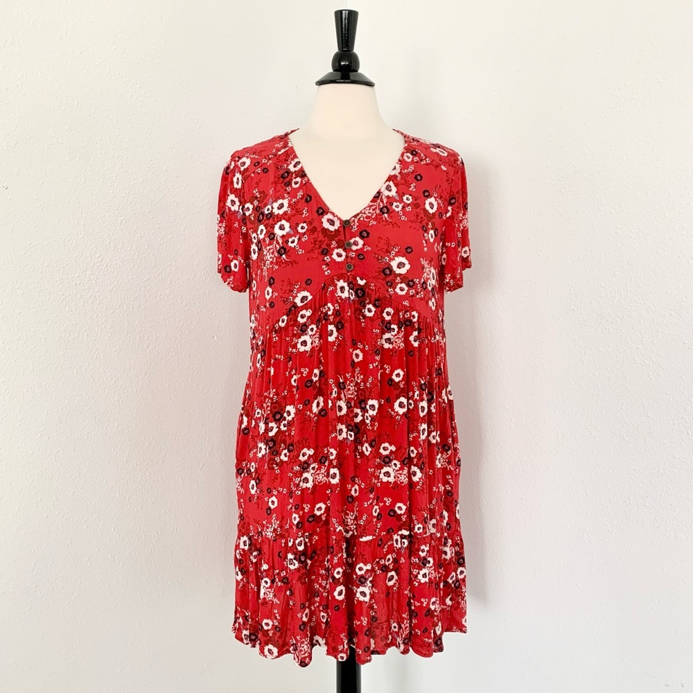 Knox Rose Floral Dress Red Size Small